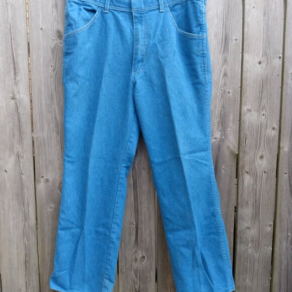 Vintage Jeans 34x27 Blue Denim Made in U.S.A. 70s 80s "Comfort Action Sports" - Picture 2 of 9